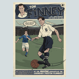 Sir Tom Finney Retro Comic book cover print