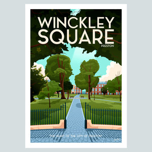 Winckley Square Preston (day version) Poster Print